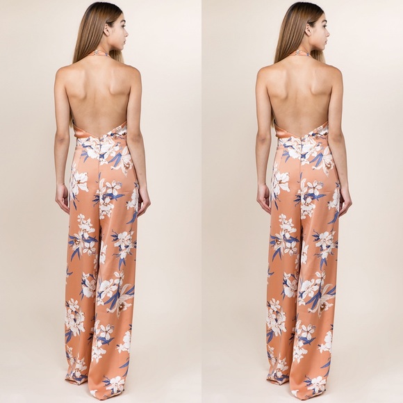 Femme de Lune Floral Satin Jumpsuit - Picture 4 of 6